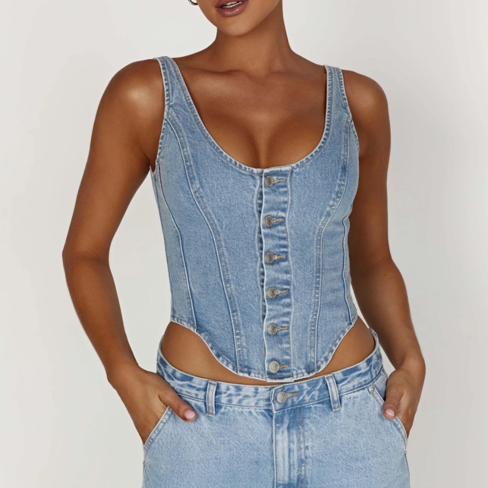Meshki Denim Corset Top (S)